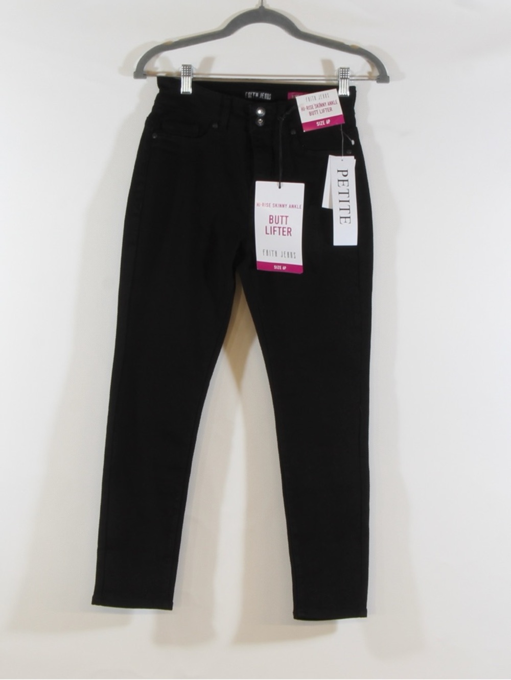 Faith Jeans Petite Black High Rise Butt Lifter Skinny Ankle Jeans NWT